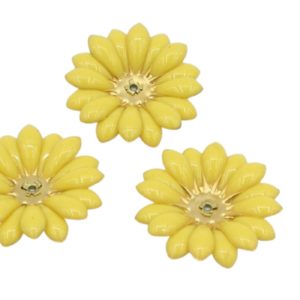 Enamel Flower - 30mm - Yellow
