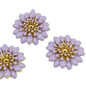 Enamel Flower / Stamen - 30mm - Purple