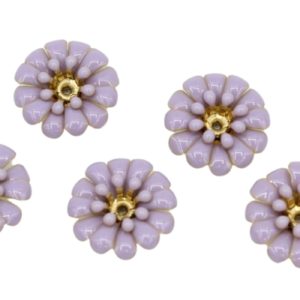 Enamel Flower / Stamen - 14mm - Purple