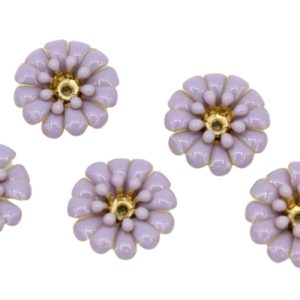 Enamel Flower / Stamen - 14mm - Purple