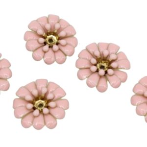 Enamel Flower / Stamen - 14mm - Pink