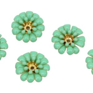 Enamel Flower / Stamen - 14mm - Green