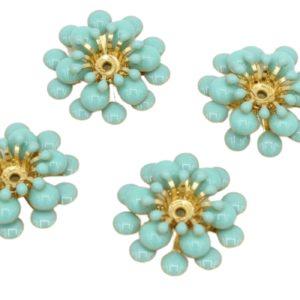 Enamel Flower - 20mm - 3 Layer - Blue