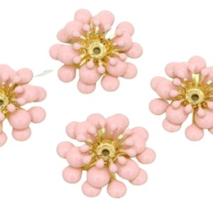 Enamel Flower - 20mm - 3 Layer - Pink