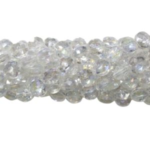 Faceted Coin - 14mm - AB - 31cm Strand