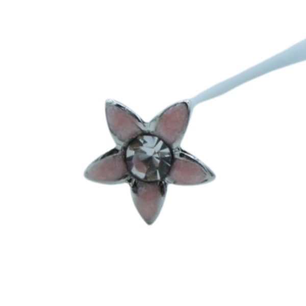 Daisy Diamonte Pin - 70mm - Pink / Antique Silver