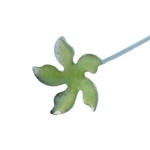Floral Pin - 70mm - Green / Antique Silver