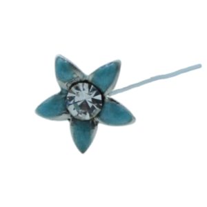 Daisy Diamonte Pin - 70mm - Teale / Antique Silver