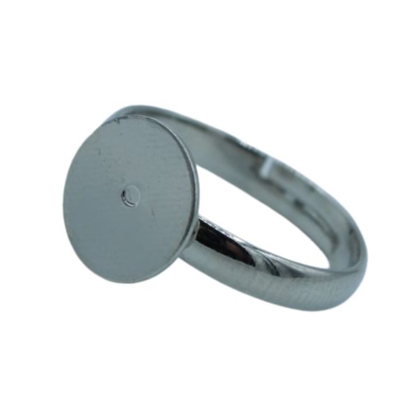 Ring Base - 12mm - Antique Silver