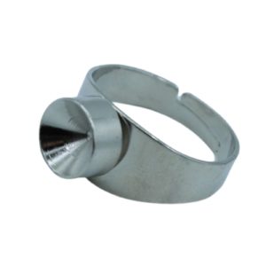 Ring Base - 9mm - Antique Silver