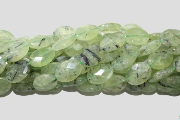 Prehnite - 20 x 15mm Faceted Oval - 38cm Strand