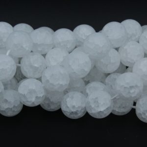 Crackle Beads - 8mm - Matte Clear - 37cm