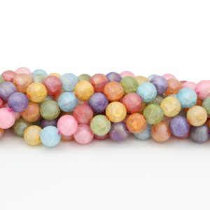 Crackle Beads - 6mm - Matte Multi Colour - 37cm