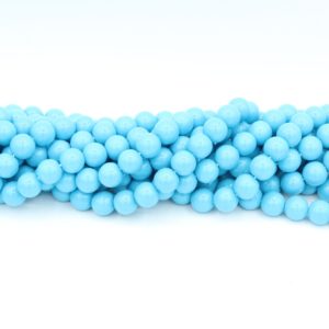8mm Filler Bead - Aqua - 40cm Strand