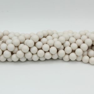 8mm Filler Bead - Beige - 40cm Strand