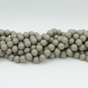 8mm Filler Bead - Dark Grey - 40cm Strand