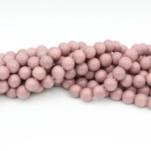 8mm Filler Bead - Light Aubergine - 40cm Strand