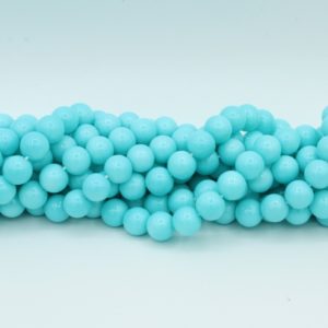 8mm Filler Bead - Turquoise - 40cm Strand