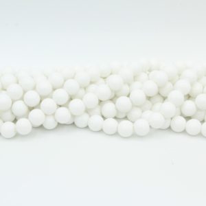 8mm Filler Bead - White - 40cm Strand