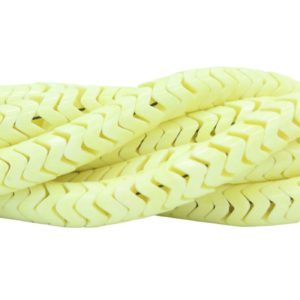 Hematite - 10mm Snake Bead - Pastel Yellow - 40cm Strand