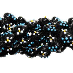 Heart With Spots - 20mm - 34cm Strand - Black