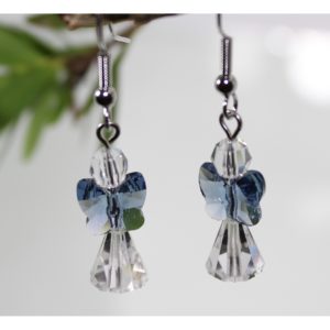 Crystal Angel / Butterfly Earring - Aqua