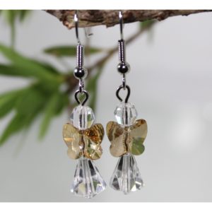 Crystal Angel / Butterfly Earring - Golden Shadow