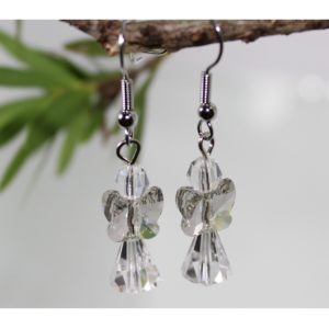 Crystal Angel / Butterfly Earring - Silver Shade