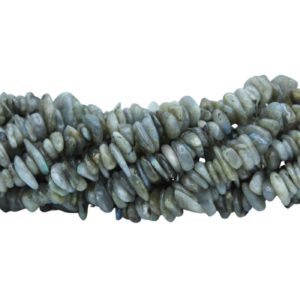 Labradorite - 10 to 16mm Flat Pebble - 38cm Strand