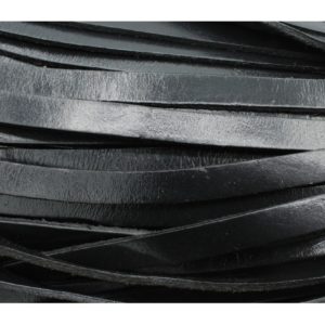 Flat Leather - 10mm - Black - Price per meter