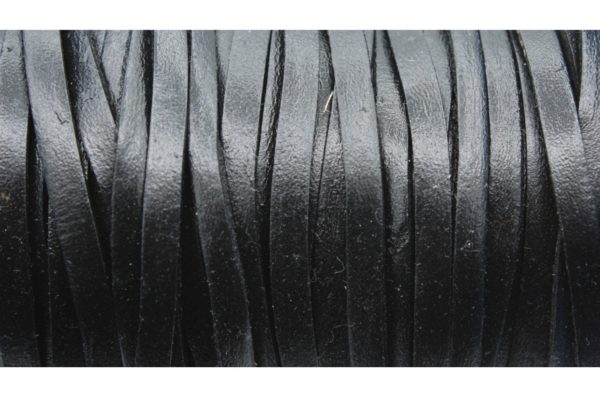 Flat Leather - 4mm - Black - Price per meter