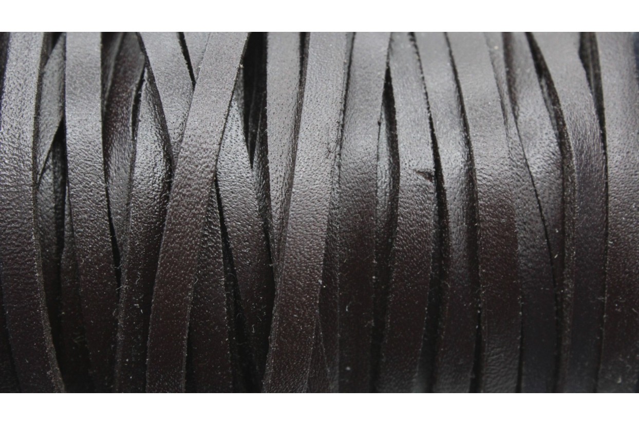 Flat Leather 4mm Brown Price per meter Bead, Trimming & Craft Co