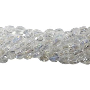 Faceted Oval - 12mm - Crystal Luster - 36cm Strand