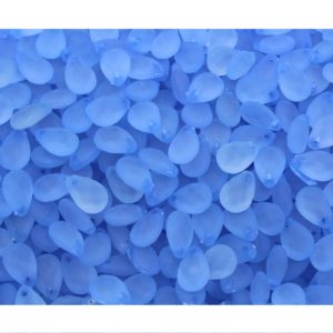 10 x 7mm - Flat Faceted Drop - Frost Blue