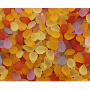 10 x 7mm - Flat Faceted Drop - Frost Mix