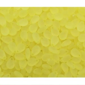 10 x 7mm - Flat Faceted Drop - Frost Yellow