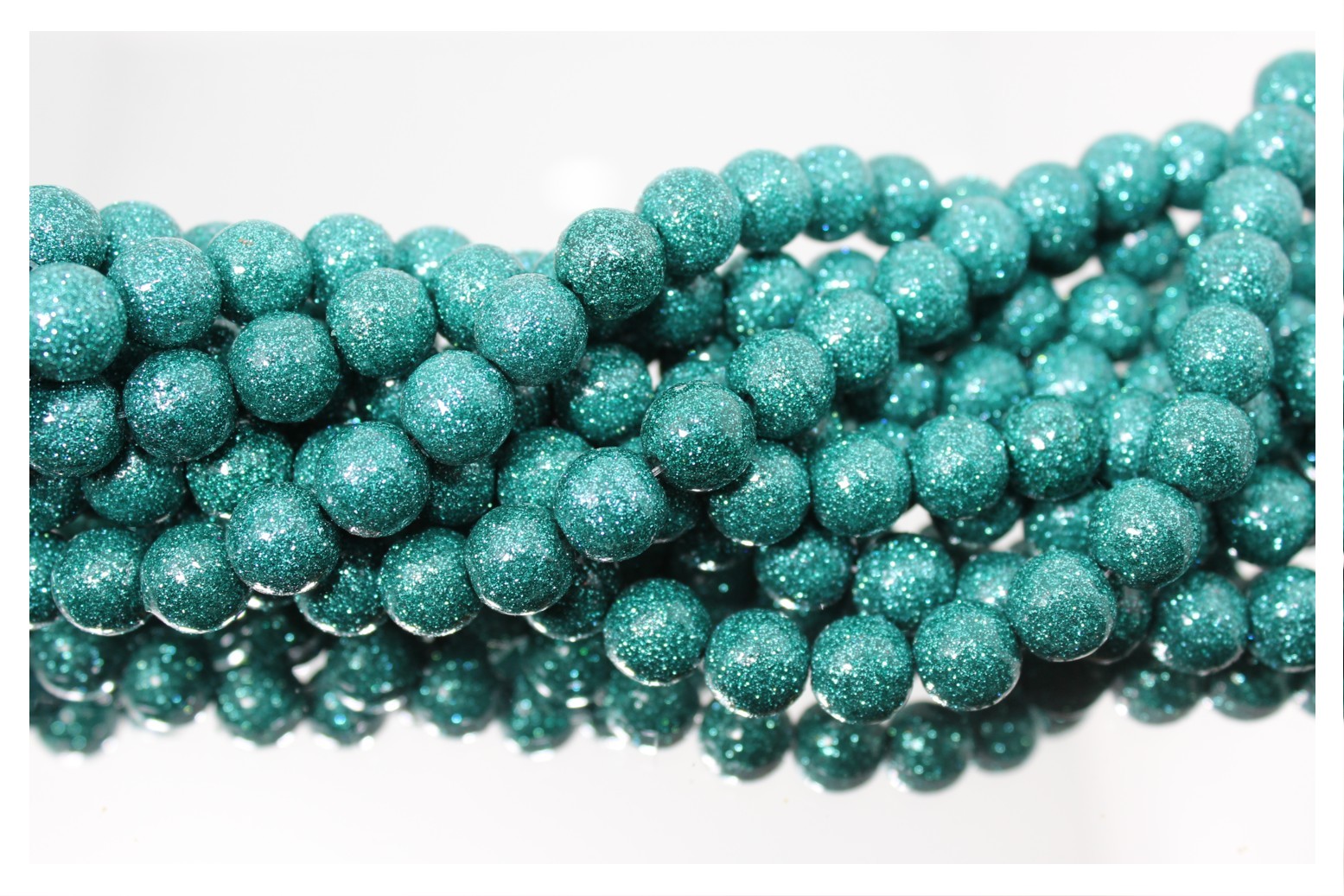 Glitter Bead 10mm Teale 19cm Strand Bead, Trimming & Craft Co