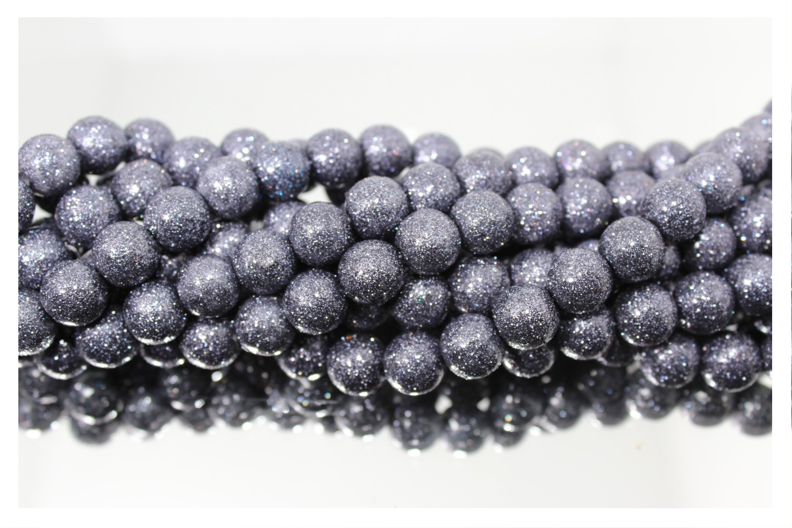 Glitter Bead 10mm Dark Grey 19cm Strand Bead, Trimming & Craft Co