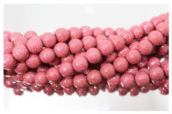Glitter Bead - 10mm - Light Pink - 19cm Strand
