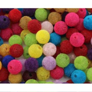 12mm - Flocked Bead - Mix Colour