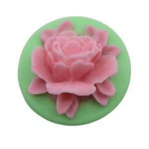 Cameo - Layered Floral - 18mm - Green / Pink