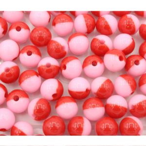 12mm - 2 Colour Bead - Pink / Red