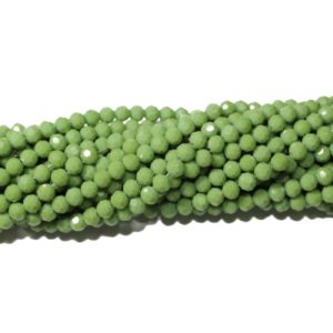 4mm Faceted - Green Opaque - 38cm Strand