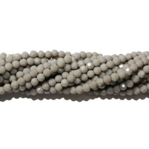 4mm Faceted - Grey Opaque - 38cm Strand
