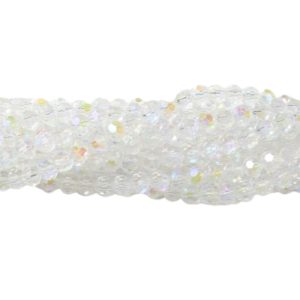 3mm - Round Faceted - AB - 30cm Strand