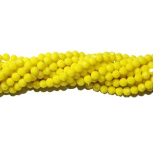 4mm Faceted - Yellow Opaque - 38cm Strand