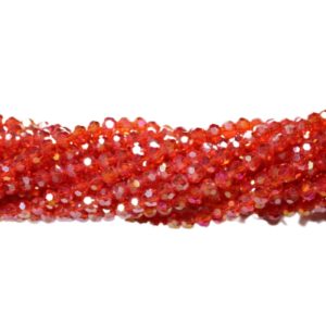 4mm Faceted - Red AB - 38cm Strand