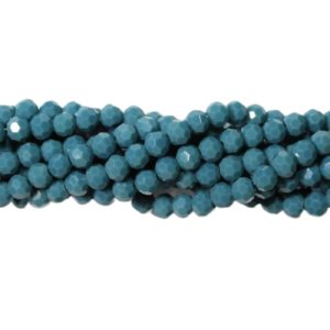 4mm Faceted - Teale Opaque - 38cm Strand