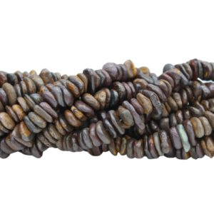 Red Tiger Eye - 8 to 10mm Flat Pebble - 38cm Strand