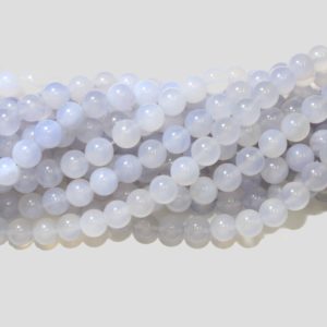 Blue Lace Agate - 8mm Round - 39cm Strand